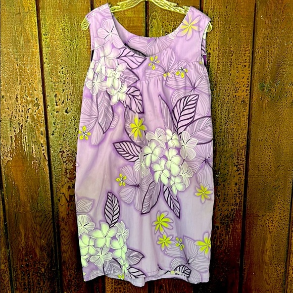 Vintage Dresses & Skirts - Vintage 60s 70s Muumuu House Dress Purple Tropical Hawaiian Floral Sleeveless 2X